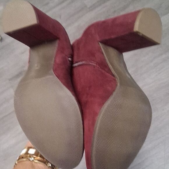 JustFab Burgundy Lace-Up Heeled Boots - Picture 3 of 4